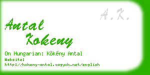 antal kokeny business card